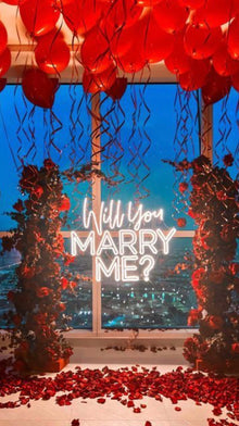  Neon and Floral "Will You Marry Me?" Package - Toronto Proposal Company