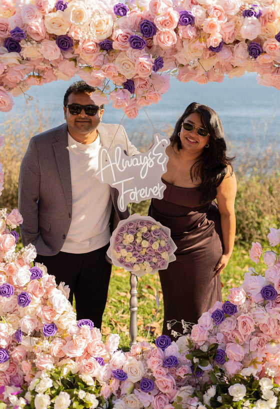 Will You Marry Me Floral Heart Arch - Toronto Proposal Package