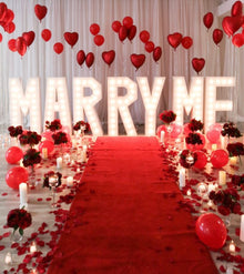  "Marry Me" Proposal Setup - Marquee Letters and Balloons - Toronto Proposal Company